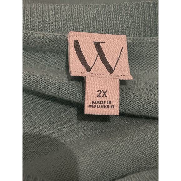 NWT Worthington Meadow Green Long Sleeve Thin Knit Sweater in Size 2X 22 24 - Picture 9 of 11